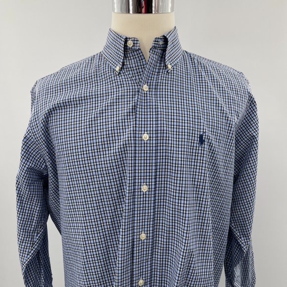 Ralph Lauren Men’s Yarmouth 100% Cotton Checked Oxford Shirt Size 15.5 - 32/33 - Picture 3 of 9